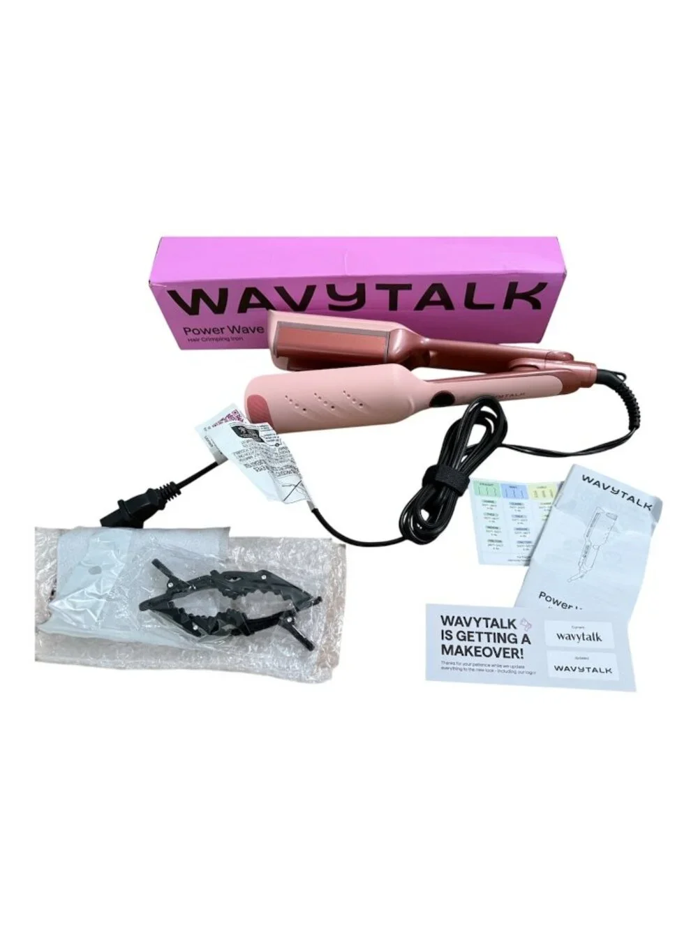 Wavytalk Power Wave Hair Crimper Curling Iron Hair Waver Ventilation Ionic Pink